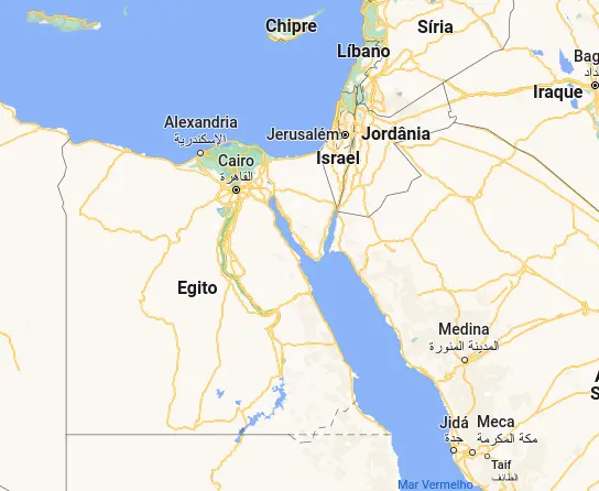 Onde fica o Egito no mapa?