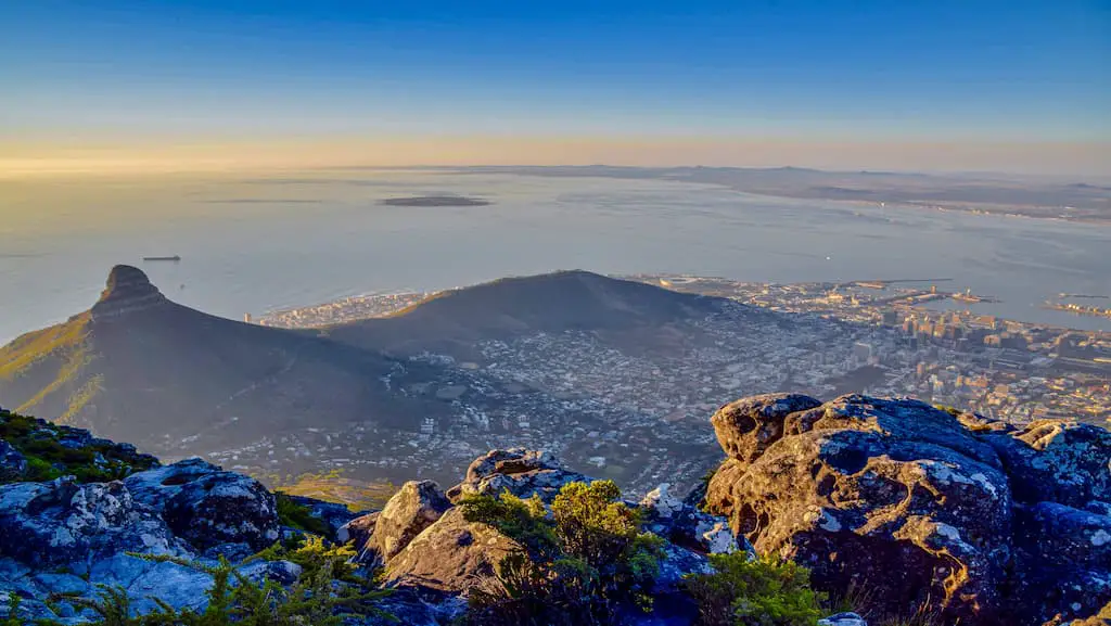 Vista da reserva natural de Table Mountain, Cape Town, África do Sul.