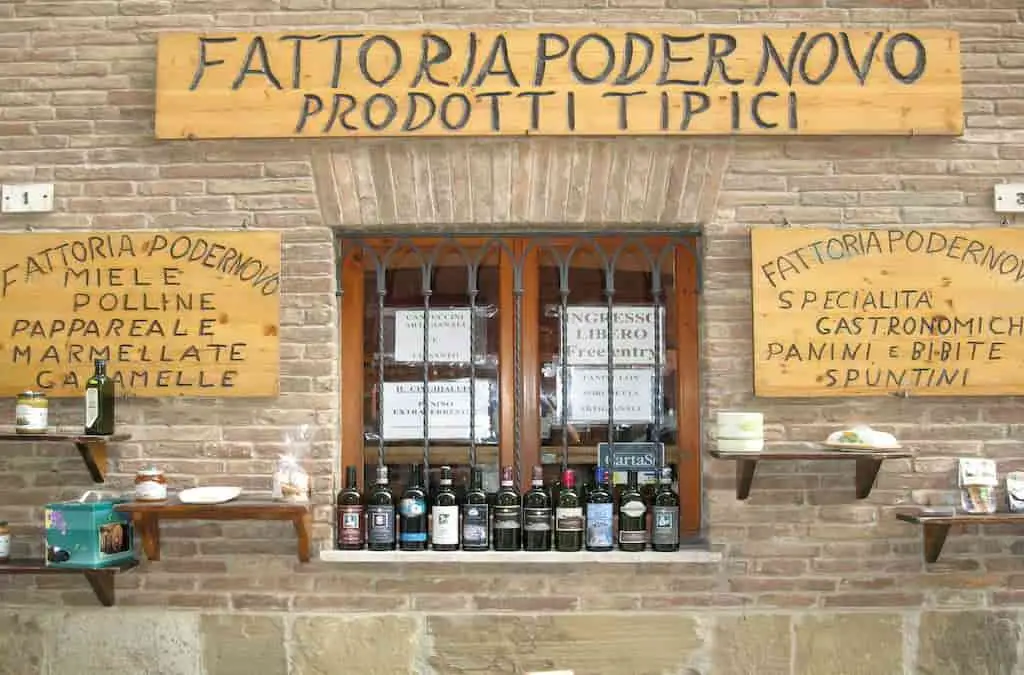 fachada de um restaurante com o idioma italiano